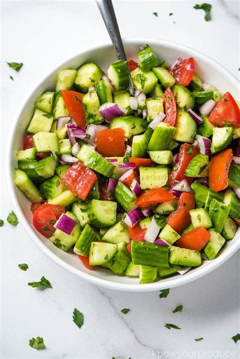 Shirazi Salad with Fresh Mint (Persian Cucumber Tomato Salad) - Know Your Produce