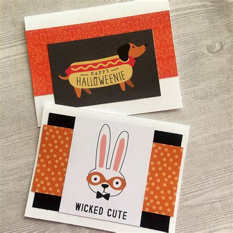 4ct Halloween Cards Set Halloween Dog Notecards Halloween - Etsy