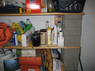 Messy shelves | Here's my homemade garage shelving, made out… | Flickr