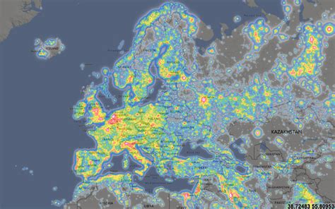 Light pollution map of Europe : r/MapPorn