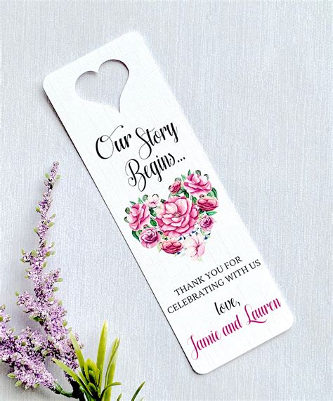 Wedding Bookmark Favors Personalized Book Signs Set of 12 - Etsy