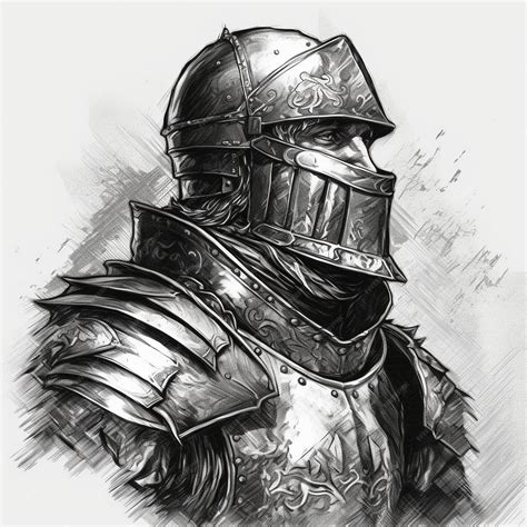 Premium AI Image | a drawing of a knight in armor with a shield and shield.