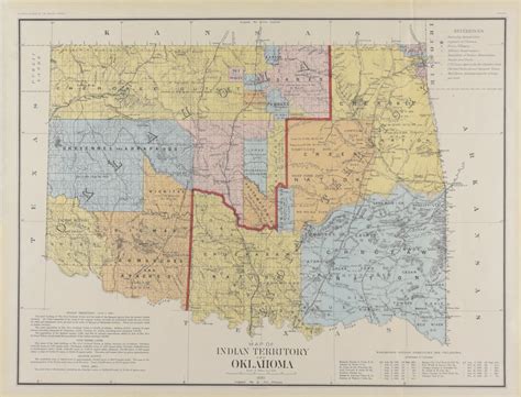 Map of Indian Territory and Oklahoma, 1890 (University of Tulsa collection) — This map shows the ...