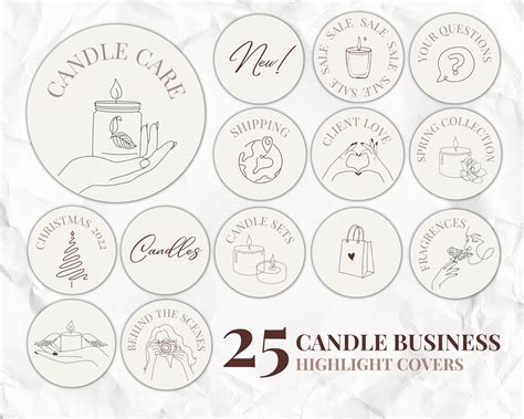 Candle Business Instagram Highlight Covers, Candle Instagram Template, Instagram Highlights ...