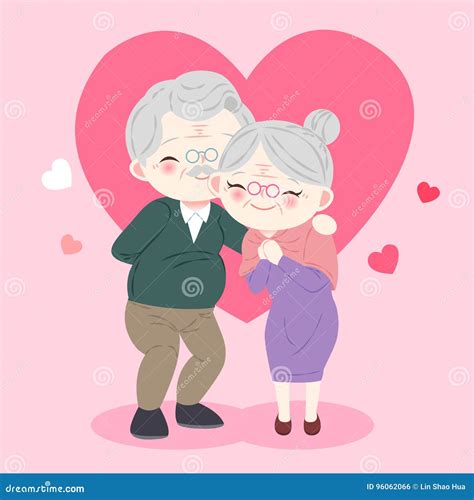 Cartoon Old Couple Holdng Crutch Vector Illustration | CartoonDealer ...