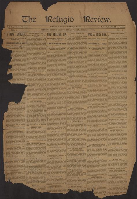 The Refugio Review. (Refugio, Tex.), Vol. 5, No. 14, Ed. 1 Friday, March 27, 1903 - Page 1 of 4 ...