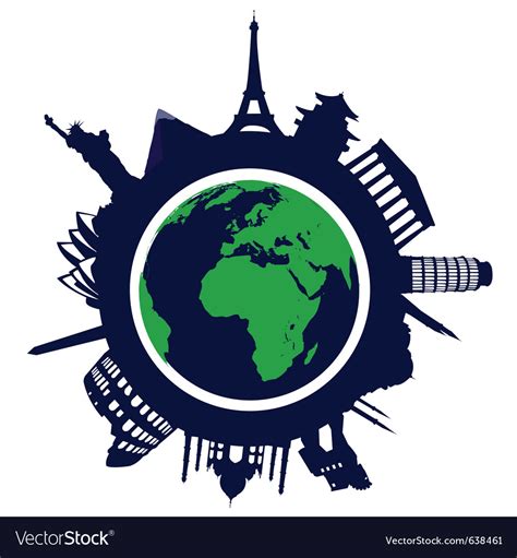 World landmarks Royalty Free Vector Image - VectorStock