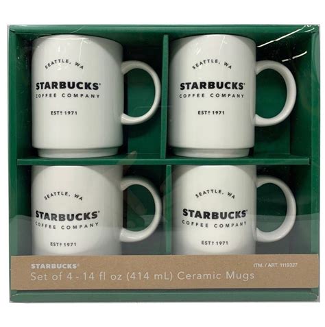 Starbucks Coffee Company 14 OZ Ceramic Mugs Gift Set - 4 Pack - Walmart.com - Walmart.com