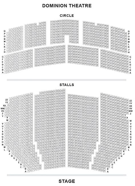 Dominion Theatre Seating Plan Chart London UK