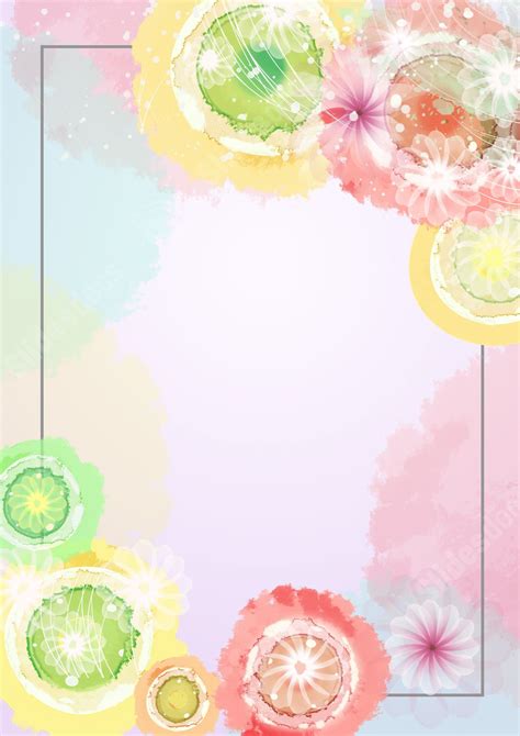 Abstract Border With Colorful Watercolor Smudges Page Border Background Word Template And Google ...