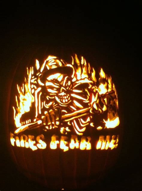 Fire Department pumpkin carved by Marshiekins Pumpkin Carving, pattern by Stoneykins.com | My ...