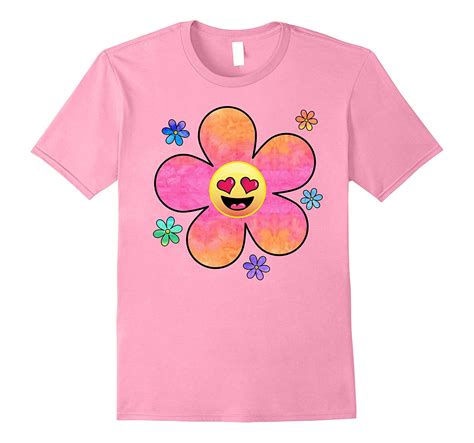 Cute Heart Eyes Face Happy Hippie Flower Rainbow Emoji Shirt-ANZ – Anztshirt