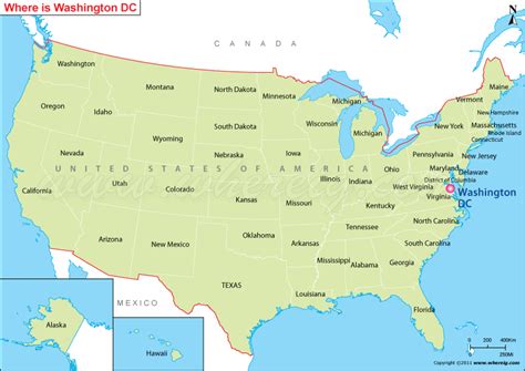 Where is Washington DC? Where is Washington DC Located on the US Map