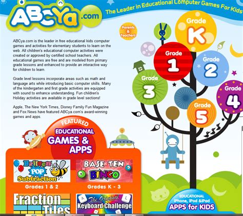 Free Educational Resource: ABCya.com Online Learning Games K-5 | Educational websites for kids ...