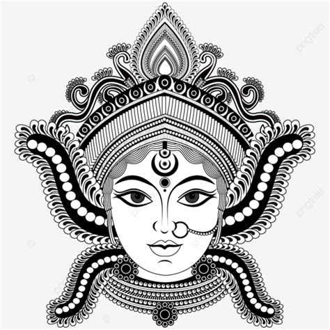 Durga Maa Vector Art, Durga Drawing, Durga Sketch, Durga Maa PNG and Vector with Transparent ...