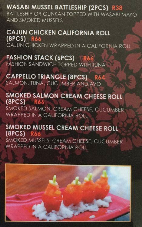 Menu at CAPELLO pub & bar, Midrand, Shop No. 42