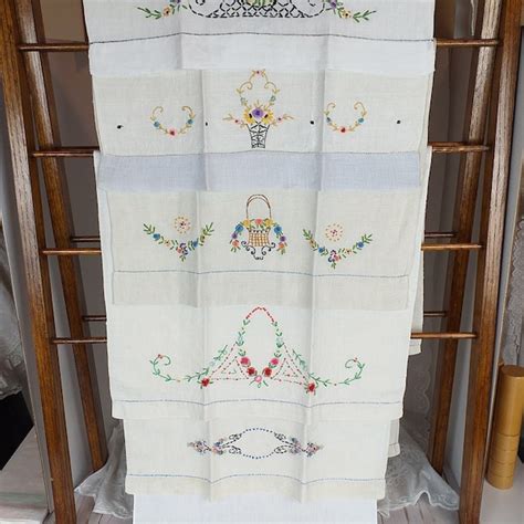 Embroidered Linen Towels - Etsy