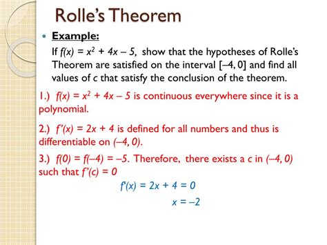 PPT - 4.2 Mean Value Theorem & Rolle’s Theorem PowerPoint Presentation ...