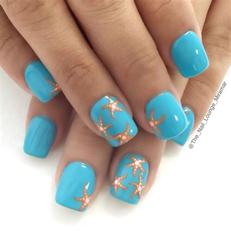 Starfish nail art design | Beach nails, Beach nail designs, Ocean nail art