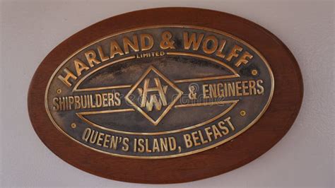 Harland & Wolff Shipbuilders Plaque Editorial Image - Image of harland, ireland: 44232225