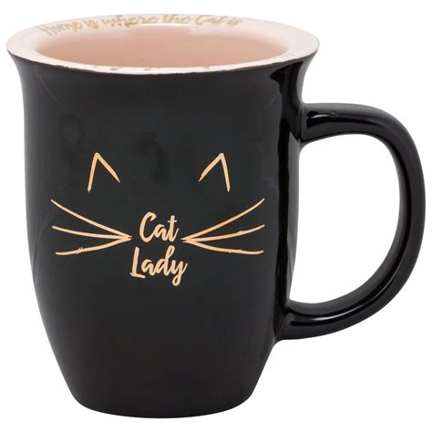 Cat Lady Rimmed Coffee Mug | Porcelain mugs, Mugs, Funny coffee cups