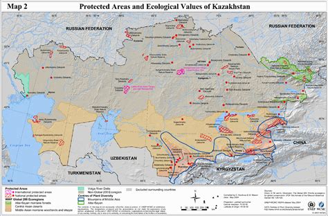 Kazakhstan Protected Areas Map - Kazakhstan • mappery