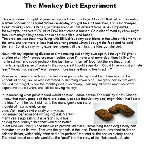 diet monkey – experiment | zinhealth1 Health and weight loss