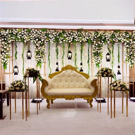 Elevate Your Reception Party with Our Elegant Flower Stage Decoration. | Hyderabad