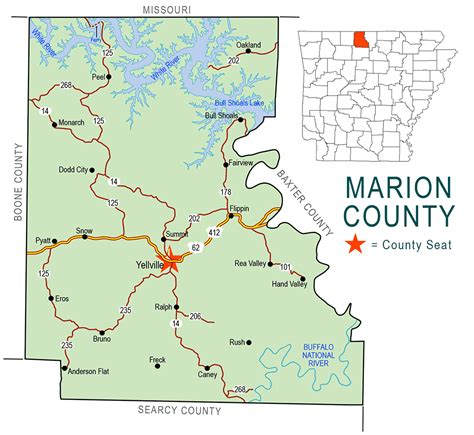 Marion County Map - Encyclopedia of Arkansas