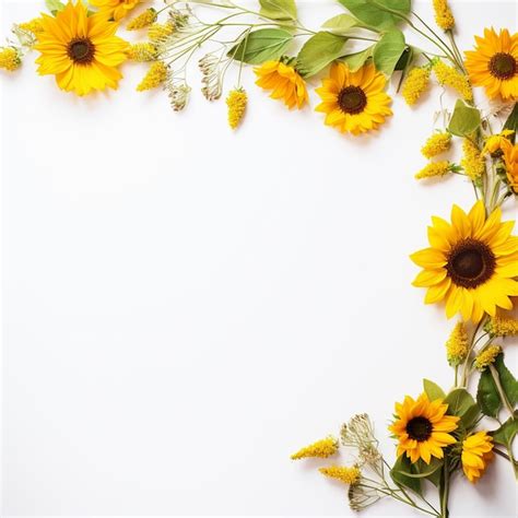 Premium AI Image | Giant sunflower sunflower corner border wildflower ...