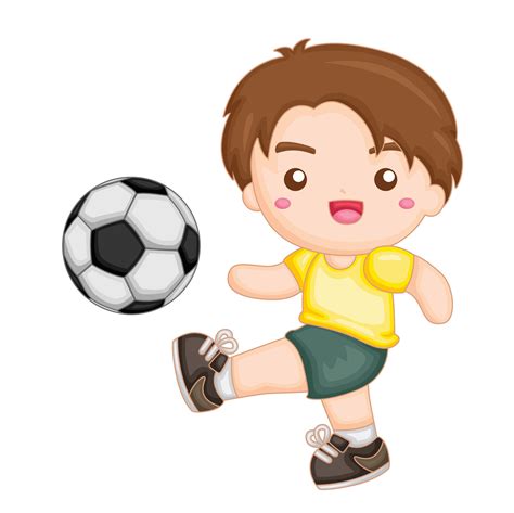 Little Boy Playing Soccer Ball Football Sport Activity Illustration ...