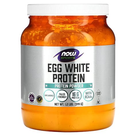 NOW Foods, Sports, Egg White Protein, Protein Powder, Unflavored, 1.2 lbs (544 g)