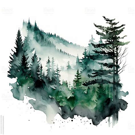 Watercolor green forest. Illustration AI Generative 23460033 Stock Photo at Vecteezy