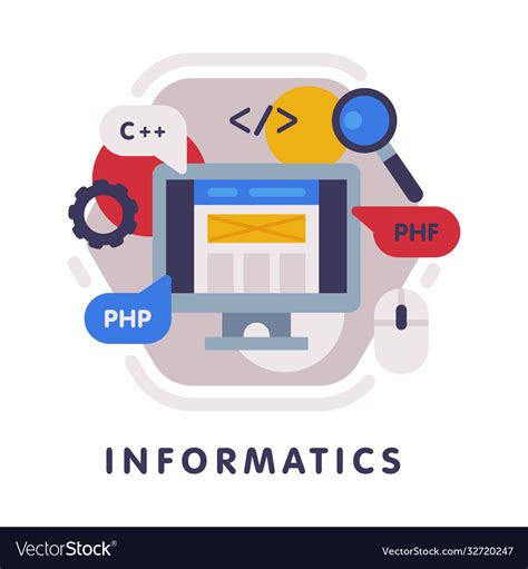 Informatics school subject icon education Vector Image