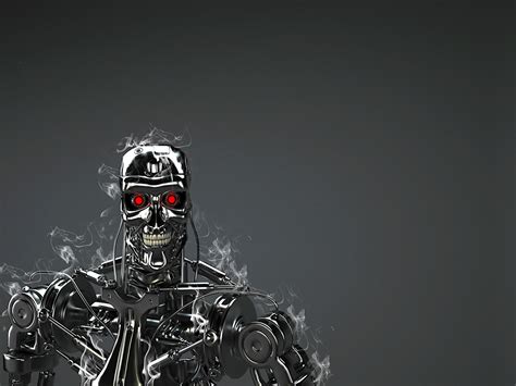 Picture Fantasy The Terminator robots T-800 technology red eyes