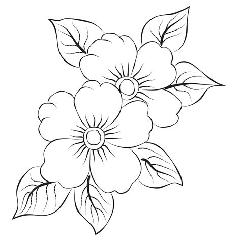 Premium Vector | Free Vector line art and hand drawing flower art black ...