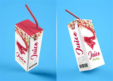 Free Juice Box Packaging Mockup PSD Set - Good Mockups