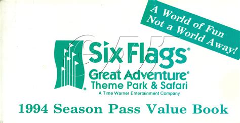 Six Flags Great Adventure Season Pass Coupon Booklets