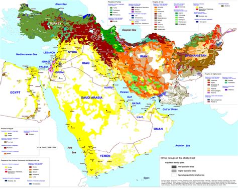 Map of Middle East Ethnic Groups