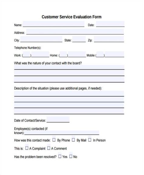 FREE 7+ Customer Evaluation Forms in PDF | MS Word