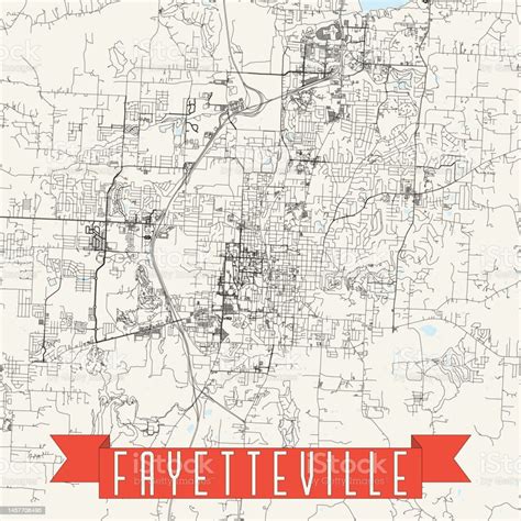 Fayetteville Arkansas Vector Map Stock Illustration - Download Image ...