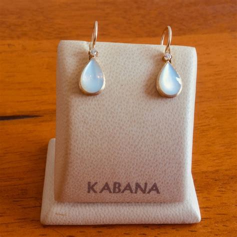 Kabana Jewelry 14k Yellow Gold Teardrop Earrings by Kabana with White Mother of Pearl and ...