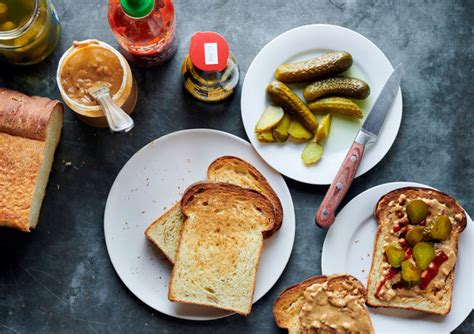 Peanut Butter Sandwich With Sriracha and Pickles Recipe