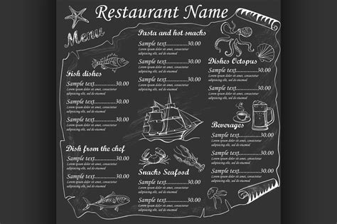 Menu Seafood restaurants By Netkoff | TheHungryJPEG