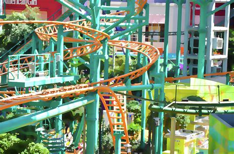 Mall Of America Roller Coasters 2 Painting by Jeelan Clark | Pixels