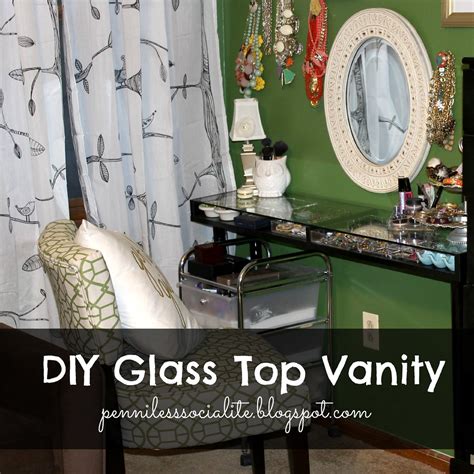 Penniless Socialite: DIY: Glass Top Vanity from an Ikea Shelf
