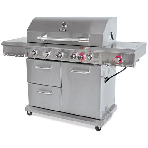 Backyard Grill Stainless Steel 6 Burner Propane Gas Grill BBQ ...