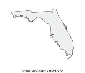 High Detailed Vector Map Florida Usa Stock Vector (Royalty Free) 1660967170 | Shutterstock