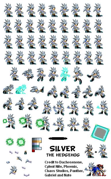 Hyper Sonic Sprites Silver The Hedgehog Sprite Sheet Png Image | The Best Porn Website