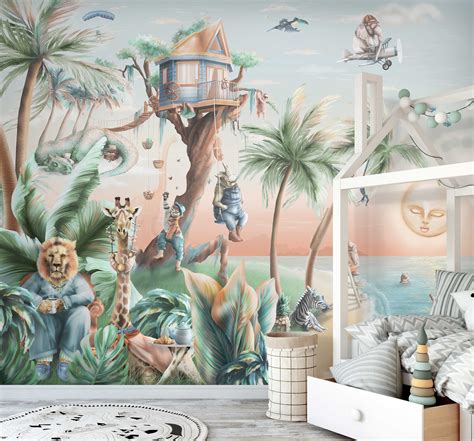 Jungle Dreams - Tropical animals kids wall mural wallpaper